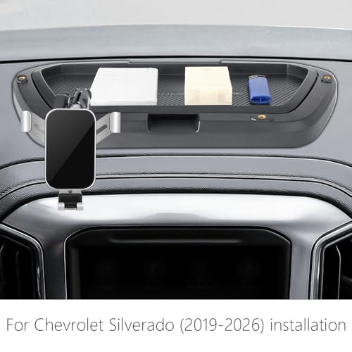 Car Phone Holder Center Console Organizer Tray for 2019 (for 2019-2026 Chevy Silverado/GMC Sierra 8-inch)