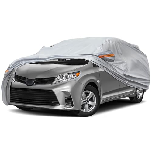 6 Layer Full Car Cover is All (Orange reflective strip / 6/ M-L For MPV-Length ( 199"-210" ))