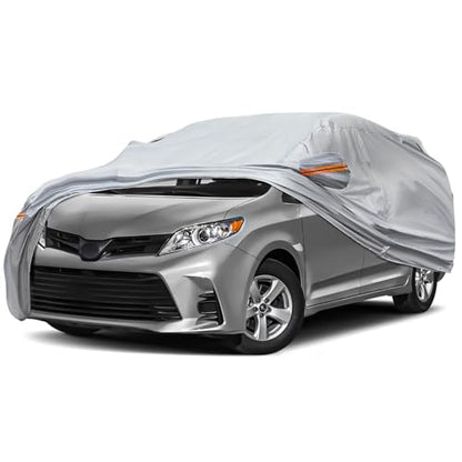 6 Layer Full Car Cover is All (Orange reflective strip / 6/ M-L For MPV-Length ( 199"-210" ))