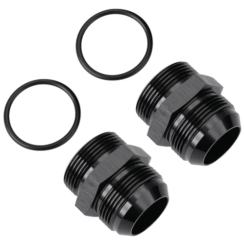 20AN Male Flare to 20AN ORB O (20AN to 20AN ORB / Black - 2PCS)