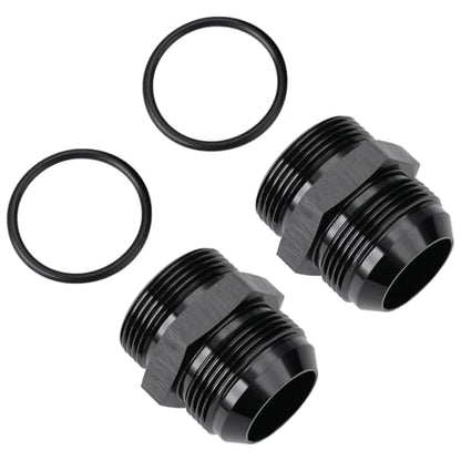 20AN Male Flare to 20AN ORB O (20AN to 20AN ORB / Black - 2PCS)