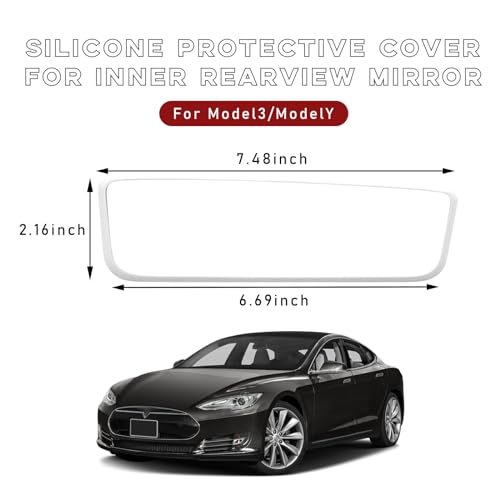Car Rear View Mirror Protector Frame (White-1PCS)