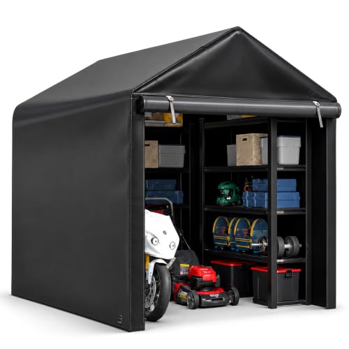 5x7 FT Carport Storage Shed (Gray / 5x7)