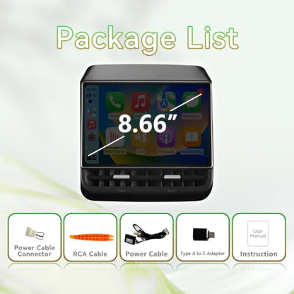 8.66" Rear Display Compatible with Tesla Model 3 2019