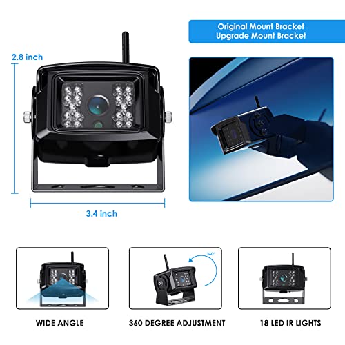 Digital Wireless Backup Camera System Kit for RV (grey / 7'' 2 CAM)
