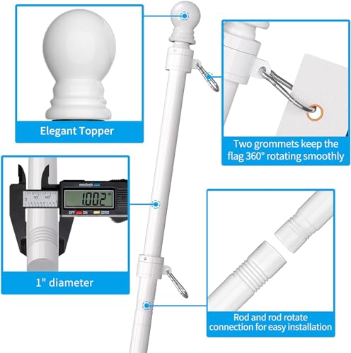 Flag Pole Upgraded Bracket (White)
