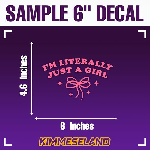 I'm Literally Just a Girl Car Decal Pink Bow Cute Positive Gifts Car Mirror Accessories Affirmations Funny Vinyl Decal Waterproof 6 Inches Bumper Decal Gifts for Mom Dad Friend Coworker (6 Inch)