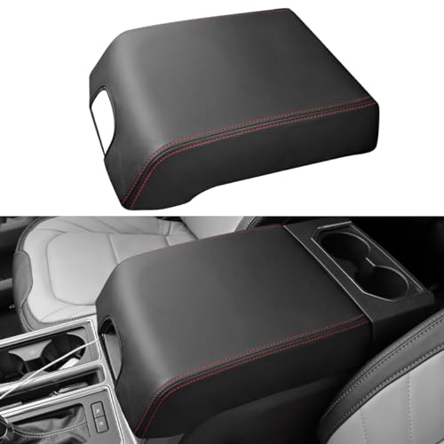 Center Console Cover for Ford F150 Accessories 2015 (red stitches / 2015-2020)