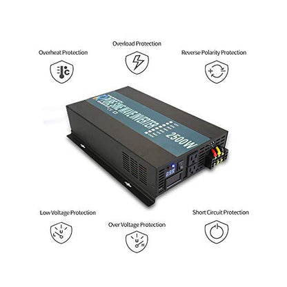 Strong Driving Capacity 2500W 24VDC to 120VAC Pure Sine Wave Inverter Power Converter (2500W 24V)