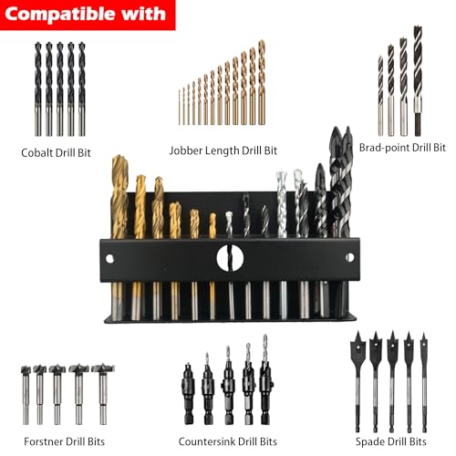 Magnetic Drill Bit Organizer (Black Magnetic Drill Bit Holder)