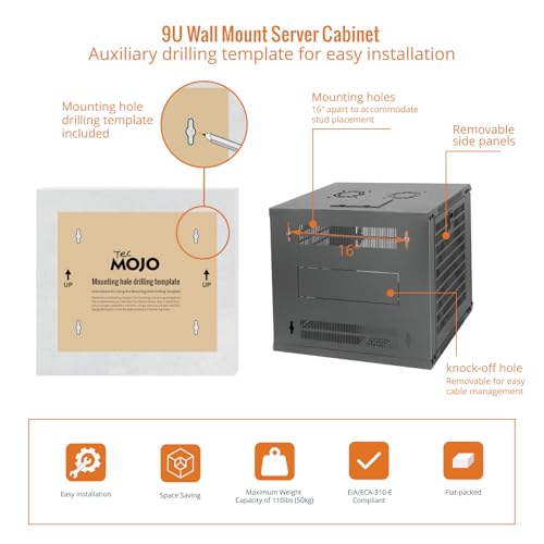 9U Wall Mount Rack Network Cabinet for 19" IT Equipment (9U/Mesh Door)
