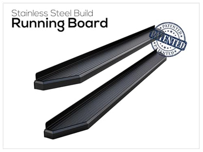 iRunning Boards OE Low Profile Black for F150 F250 F350 Regular Cab (Black / Running Board Flat Style)