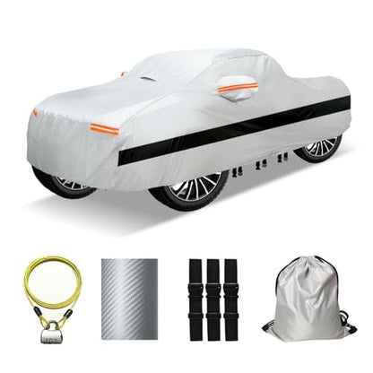 30 Layers Truck Car Cover for Automobiles All Weather Waterproof (Silver / Fit Truck 191"-210")