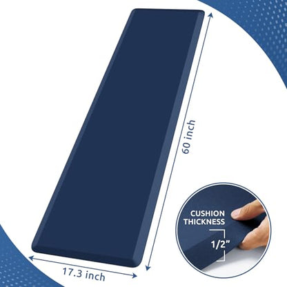 Kitchen Mat Cushioned Anti Fatigue Rug Standing and Comfort Floor Mats (Blue / 60"L x 17.3"W x 0.5"Th)