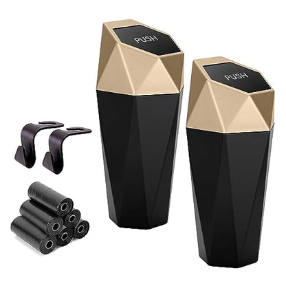 Car Trash Can Cup Holder (600ml x 2 / Golden)