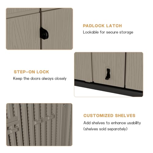 Outdoor Vertical Storage Shed (Brown / 57 Cu.ft)