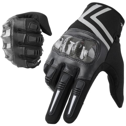 Lightweight Motorcycle Gloves for Men Touchscreen Summer (Black / Small)