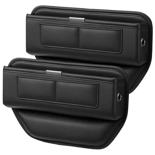 2Pack Universal Fit Premium Leather Car Seat Gap Filler Organizer