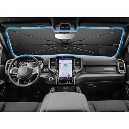 for 2026 Dodge Ram 1500 Car Windshield Sun Shade Umbrella (2019-2026 Ram 1500 2500 3500)