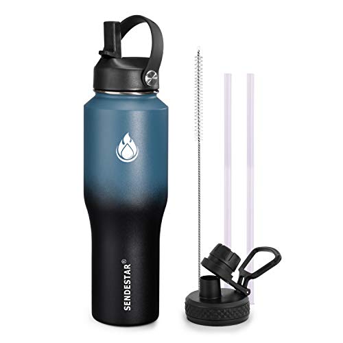 Water Bottle 32oz (Dark blue&Balck / 32 Ounces)