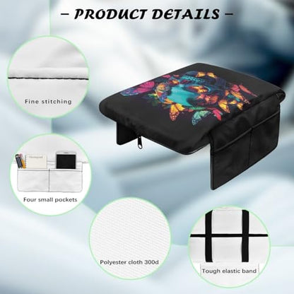 Skull Butterfly Car Center Console Pad Non (Skull Butterfly)