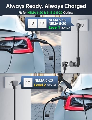 2026 New 16A Level 1&2 Mobile Charger for Tesla (16A For ALL NACS EVs)