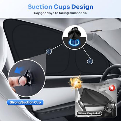 Upgraded Window Shades for 2020 (Tesla Model Y 2020-2024 with Suction)