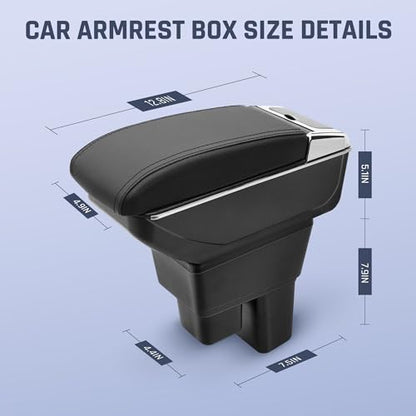 Car Armrest Box for Honda Fit Jazz Hatchback 2009 (NO USB Ports / Black Thread)