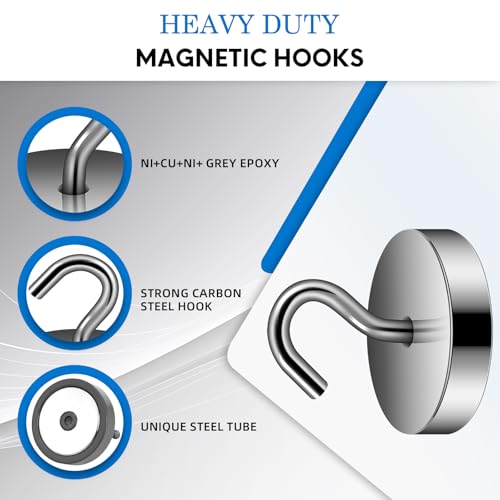 Magnetic Hooks Steel Tube Design for Cruise (Gray / 100lb Magnetic Hooks)