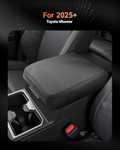 for 2025 2026 2027 Toyota 4Runner Center Console Cover Armrest Box Cover for 4Runner (Toyota 4Runner Thin Black Leather)