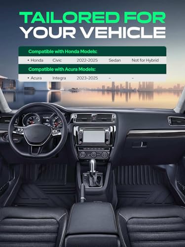 Automotive Floor Mats for Honda Civic 2022 (2022-2025)