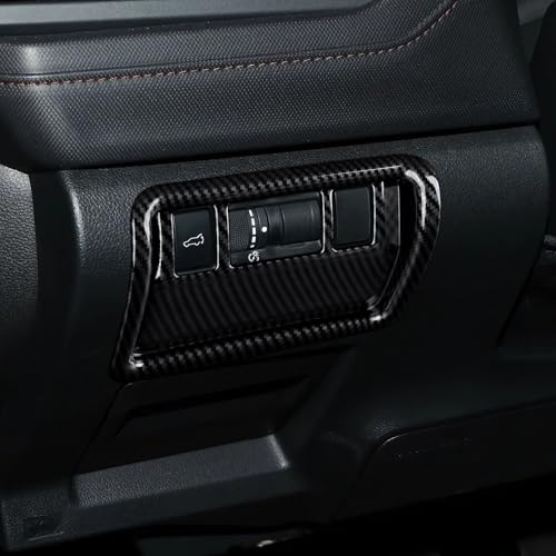 Car ABS Headlight Switch Button Trim Carbon Fiber Decal Interior Only for 2025 2026 Subaru Forester (Headlight Switch Decal)