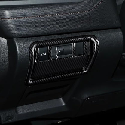 Car ABS Headlight Switch Button Trim Carbon Fiber Decal Interior Only for 2025 2026 Subaru Forester (Headlight Switch Decal)