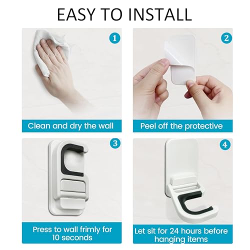 Broom Holder Wall Mount (WHITE)