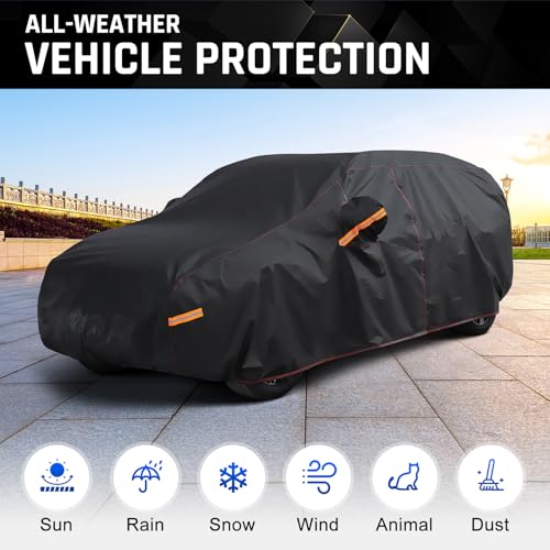 6 Layer Heavy Duty Hatchback Car Cover Waterproof All Weather S1 (2-S1 Fit SUV/Hatchback, Length up to 178 inch)
