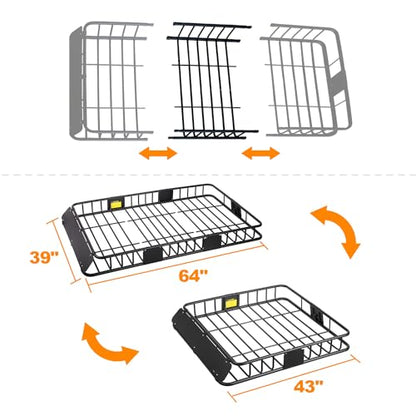 Roof Rack Basket with Extension (Roof Rack)