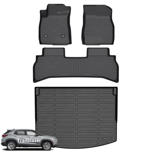 Floor Mats Cargo Liner for Chevy Trailblazer FWD 2021 (BLACK)