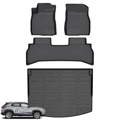 Floor Mats Cargo Liner for Chevy Trailblazer FWD 2021 (BLACK)