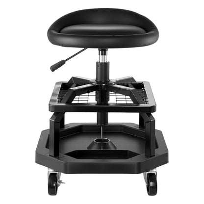 Industrial Black Pneumatic Garage Seat (Black)