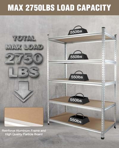 5 Tier Shelving (72”H x 24”D x 48”W)