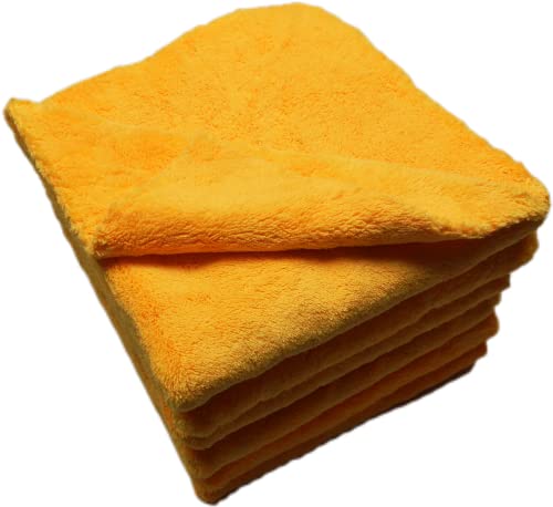 Plush Edgeless Microfiber Towel for Car (6Pack / Orange)