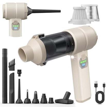 Car Vacuum Handheld Car Vacuum Cleaner Cordless with Brushless Motor (Beige)