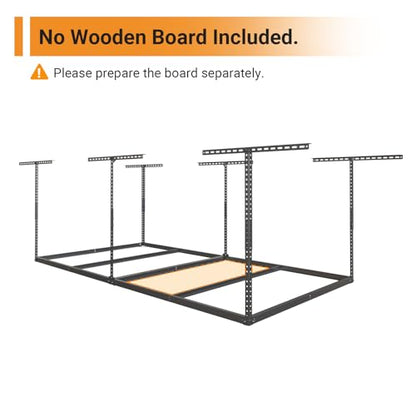 4x8ft Overhead Ceiling Garage Storage Rack (Black)