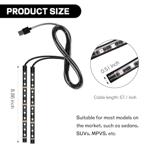Car LED Strip Light (24 LED,USB / red)