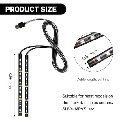 Car LED Strip Light (24 LED,USB / red)