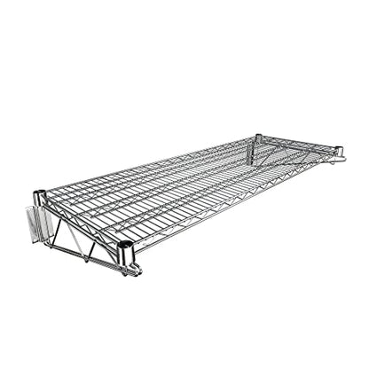 18" x 48" Chrome Wire Wall Mount Shelf (Chrome / 18" x 48")