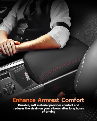 for 2024 2025 2026 Lexus GX 550 Center Console Cover Armrest Box Cover for GX550 (Lexus GX 550-Black leather red line)