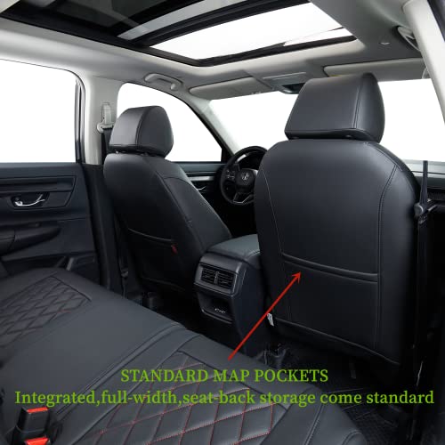 CRV Car Seat Covers Custom Fit for Honda 2015 (Leatherette(Red/Black) / 2015-2016 CRV LX,EX,SE,EX-L,Touring)
