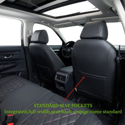CRV Car Seat Covers Custom Fit for Honda 2023 (Leatherette(Red/Black) / 2023-2026 CRV LX,EX,EX-L,Sport,Hybrid,Trailsport)