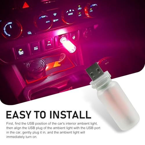 Car USB Atmosphere Lamp (1 PC / Pink)